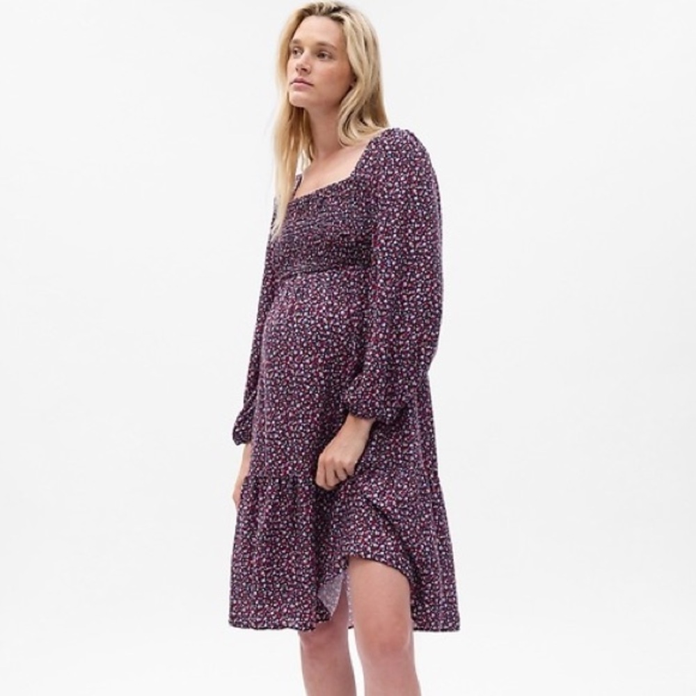 GAP Maternity Smocked Midi Dress
